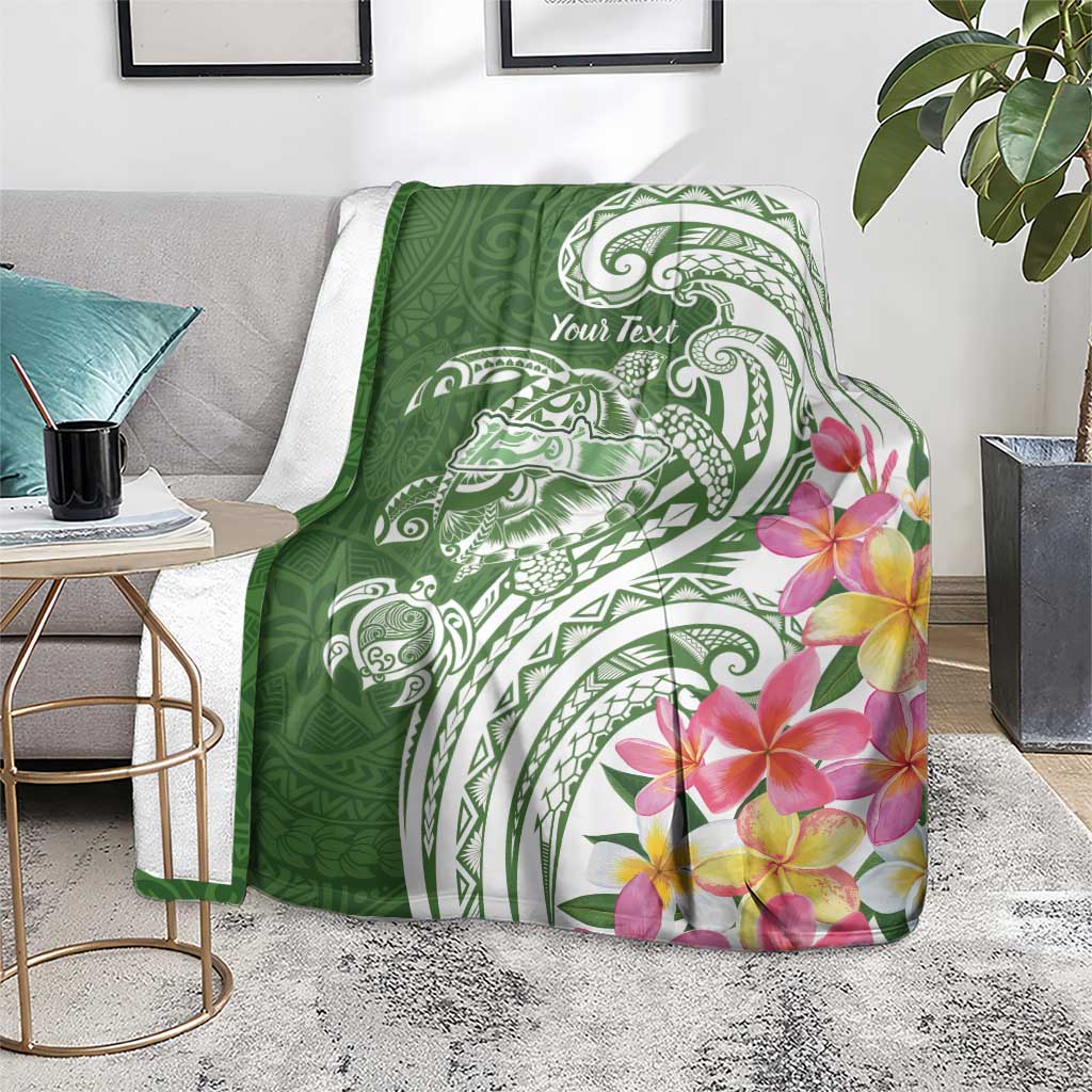 Aloha Molokai Island Personalized Blanket Sage Dreamy Turtle