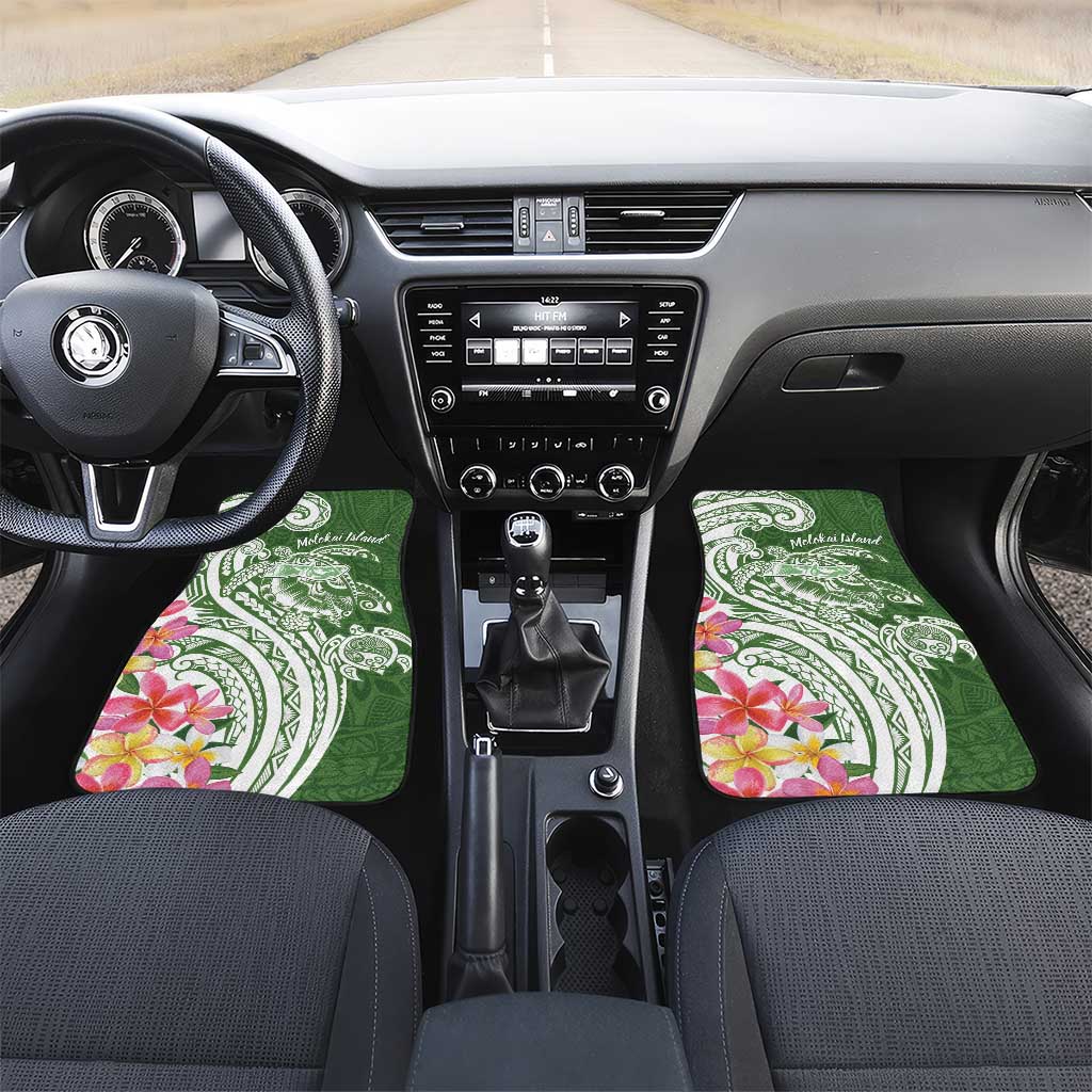 Aloha Molokai Island Personalized Car Mats Sage Dreamy Turtle