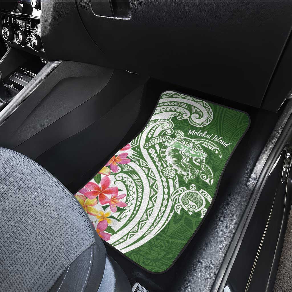 Aloha Molokai Island Personalized Car Mats Sage Dreamy Turtle