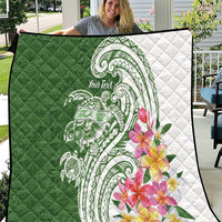 Aloha Molokai Island Personalized Quilt Sage Dreamy Turtle