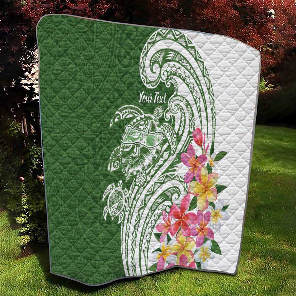 Aloha Molokai Island Personalized Quilt Sage Dreamy Turtle