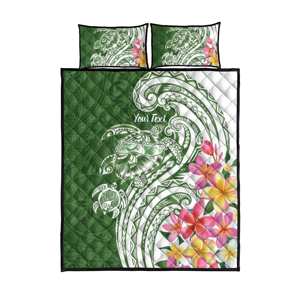 Aloha Molokai Island Personalized Quilt Bed Set Sage Dreamy Turtle