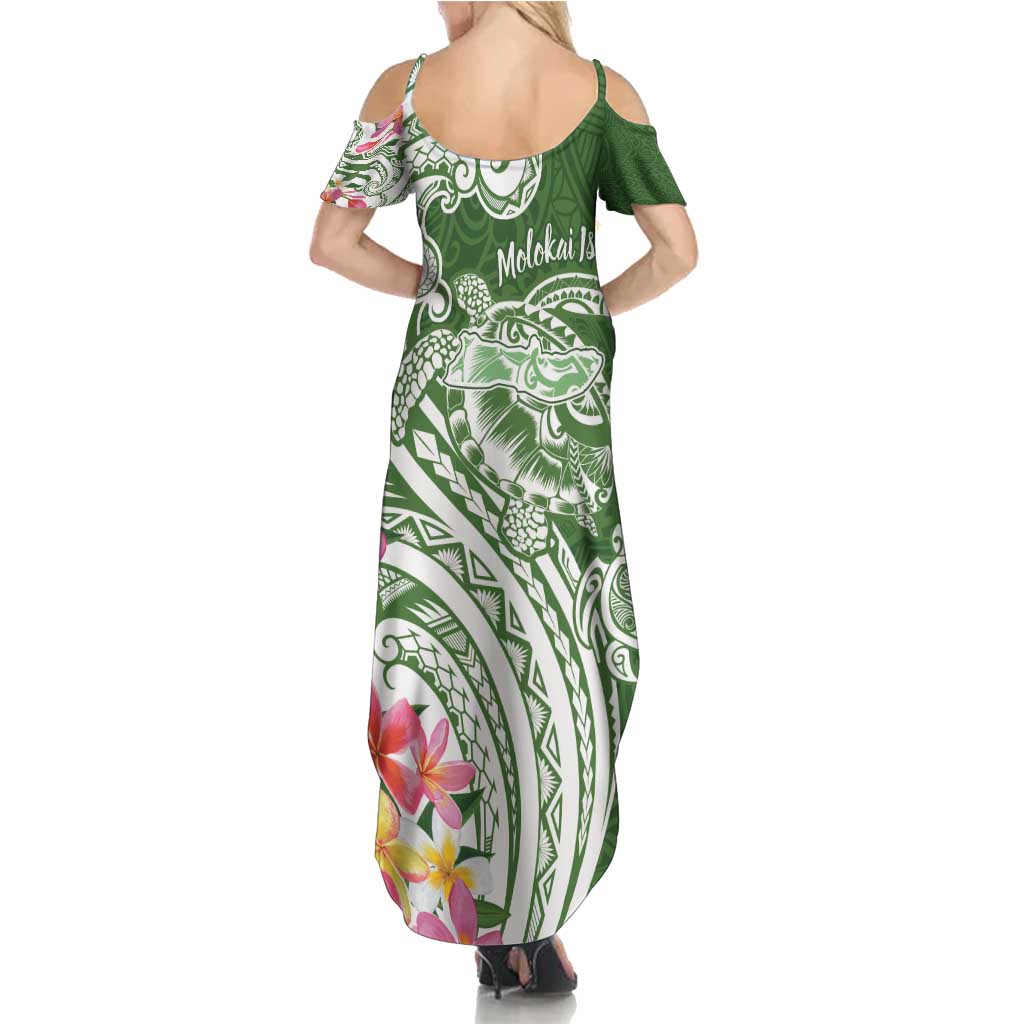 Aloha Molokai Island Personalized Summer Maxi Dress Sage Dreamy Turtle