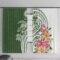 Aloha Molokai Island Personalized Window Curtain Sage Dreamy Turtle