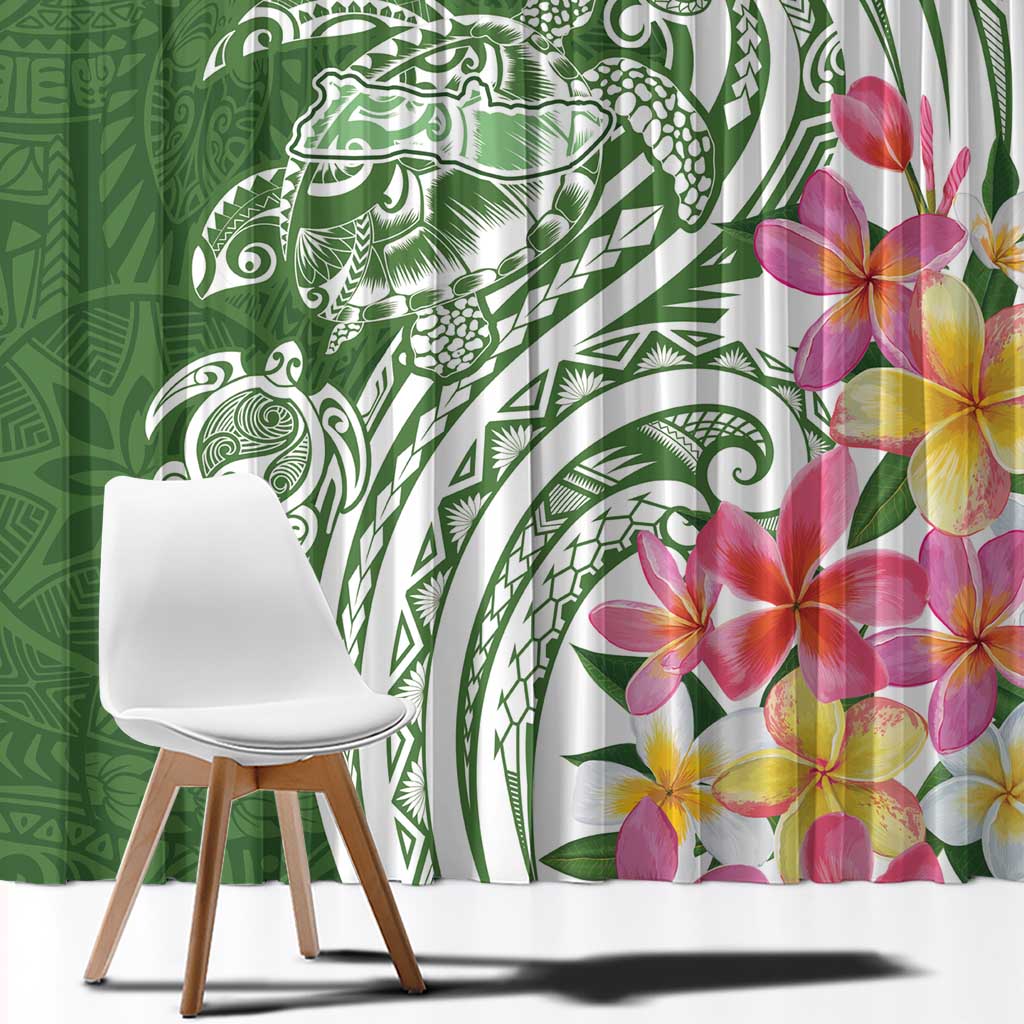 Aloha Molokai Island Personalized Window Curtain Sage Dreamy Turtle