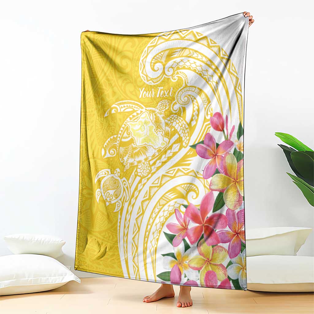 Aloha Oahu Island Personalized Blanket Yellow Dreamy Turtle