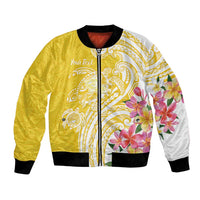 Aloha Oahu Island Personalized Bomber Jacket Yellow Dreamy Turtle