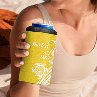 Aloha Oahu Island Personalized 4 in 1 Can Cooler Tumbler Yellow Dreamy Turtle
