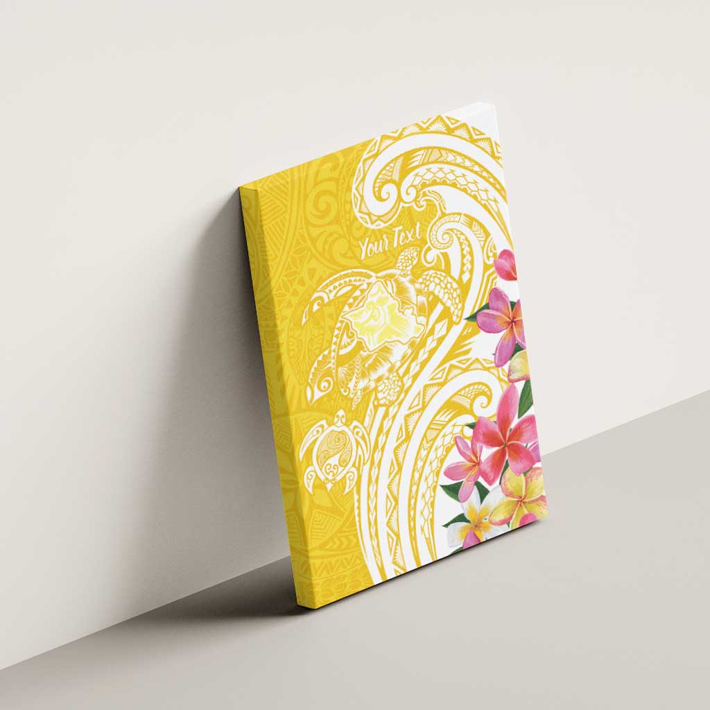 Aloha Oahu Island Personalized Canvas Wall Art Yellow Dreamy Turtle