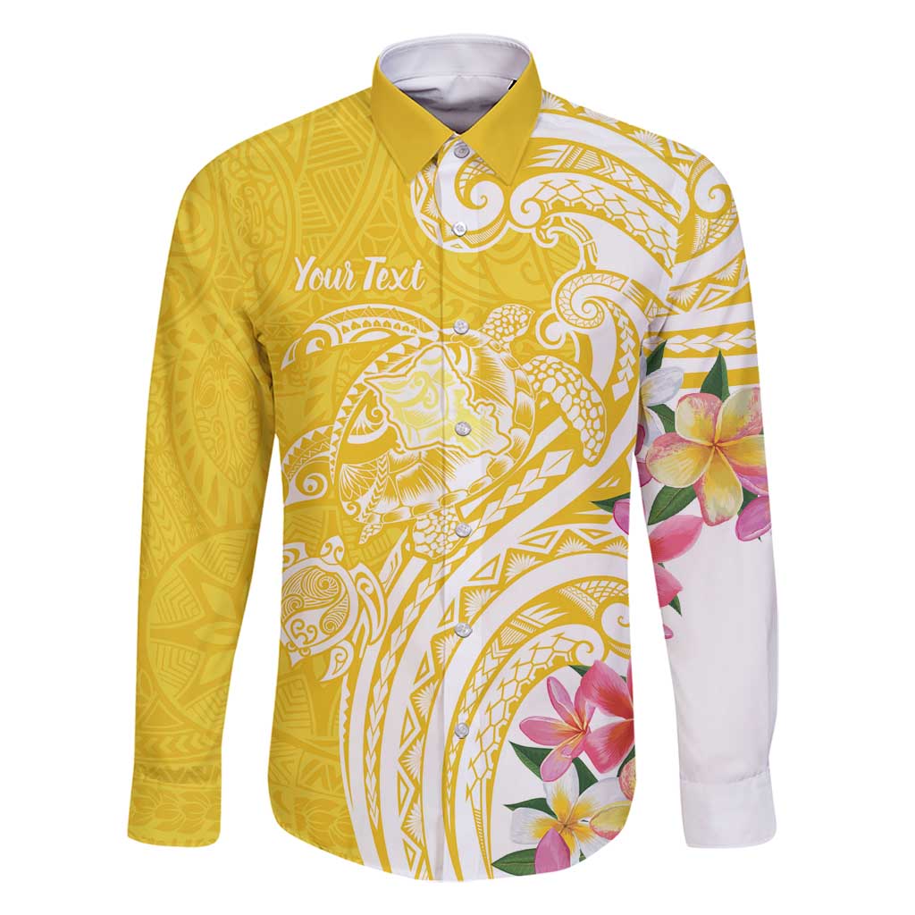 Aloha Oahu Island Personalized Family Matching Off Shoulder Short Dress and Hawaiian Shirt Yellow Dreamy Turtle