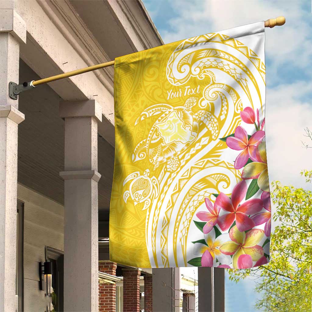 Aloha Oahu Island Personalized Garden Flag Yellow Dreamy Turtle