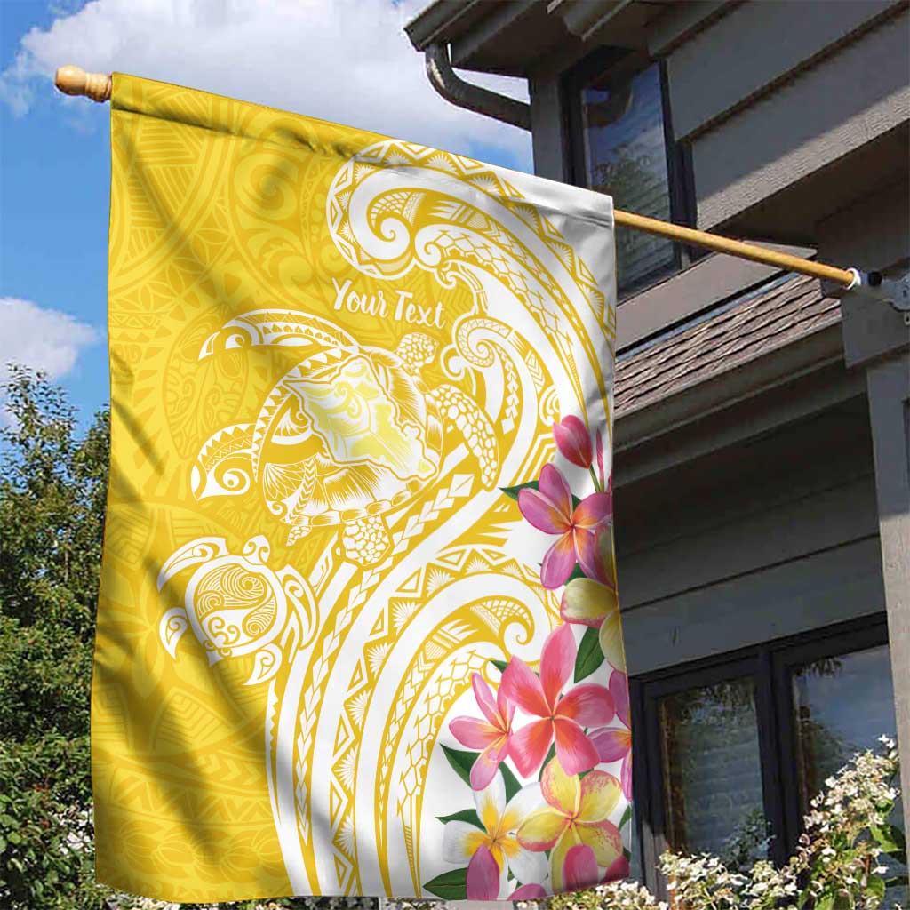 Aloha Oahu Island Personalized Garden Flag Yellow Dreamy Turtle