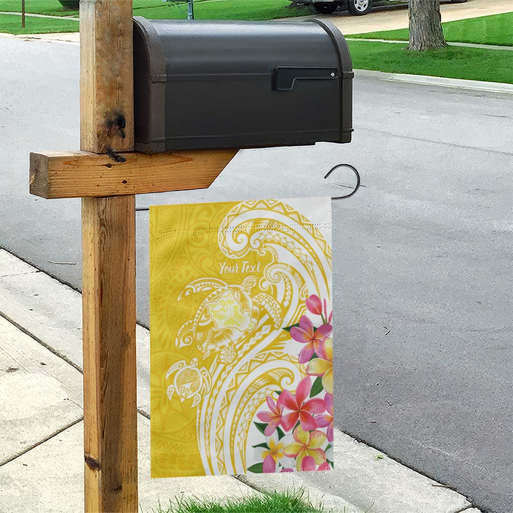 Aloha Oahu Island Personalized Garden Flag Yellow Dreamy Turtle