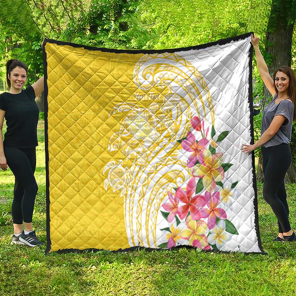 Aloha Oahu Island Personalized Quilt Yellow Dreamy Turtle