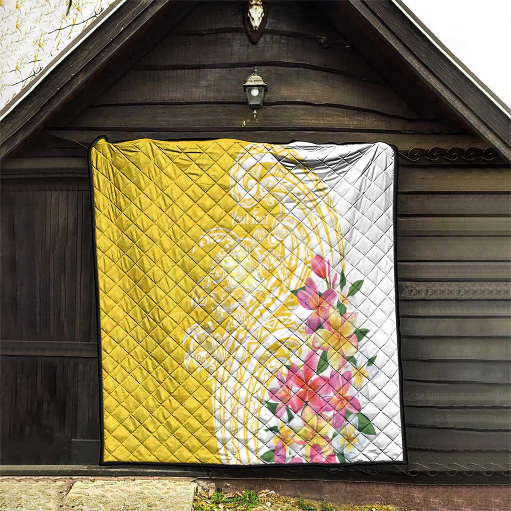 Aloha Oahu Island Personalized Quilt Yellow Dreamy Turtle