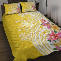 Aloha Oahu Island Personalized Quilt Bed Set Yellow Dreamy Turtle