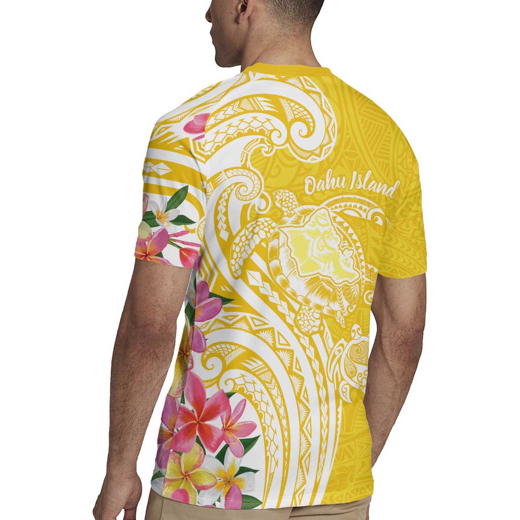 Aloha Oahu Island Personalized Rugby Jersey Yellow Dreamy Turtle