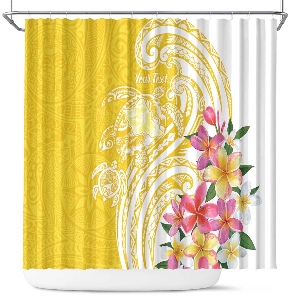 Aloha Oahu Island Personalized Shower Curtain Yellow Dreamy Turtle