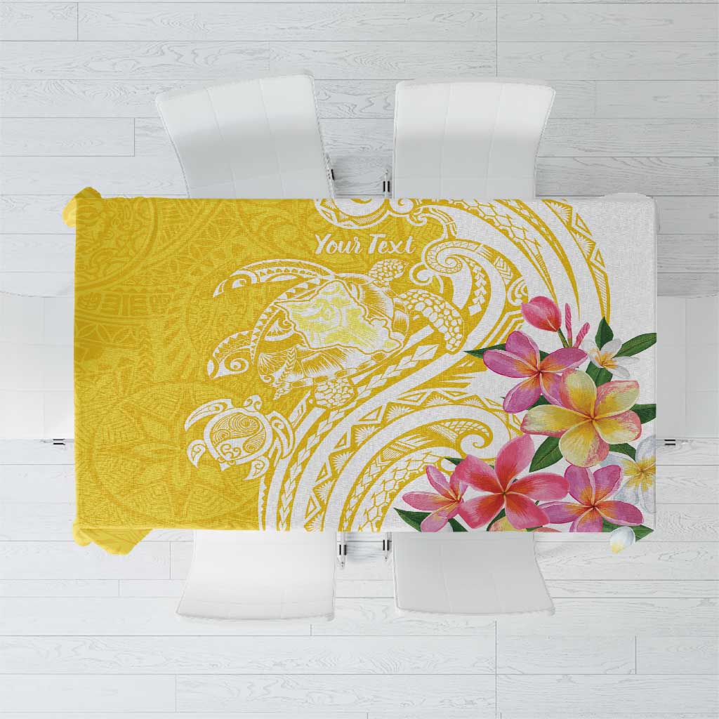 Aloha Oahu Island Personalized Tablecloth Yellow Dreamy Turtle
