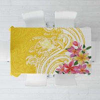 Aloha Oahu Island Personalized Tablecloth Yellow Dreamy Turtle