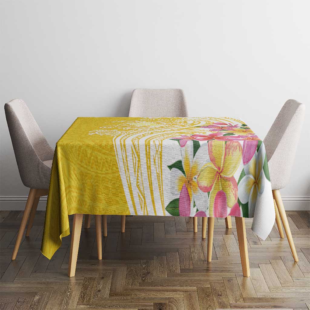 Aloha Oahu Island Personalized Tablecloth Yellow Dreamy Turtle