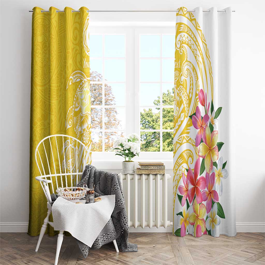 Aloha Oahu Island Personalized Window Curtain Yellow Dreamy Turtle