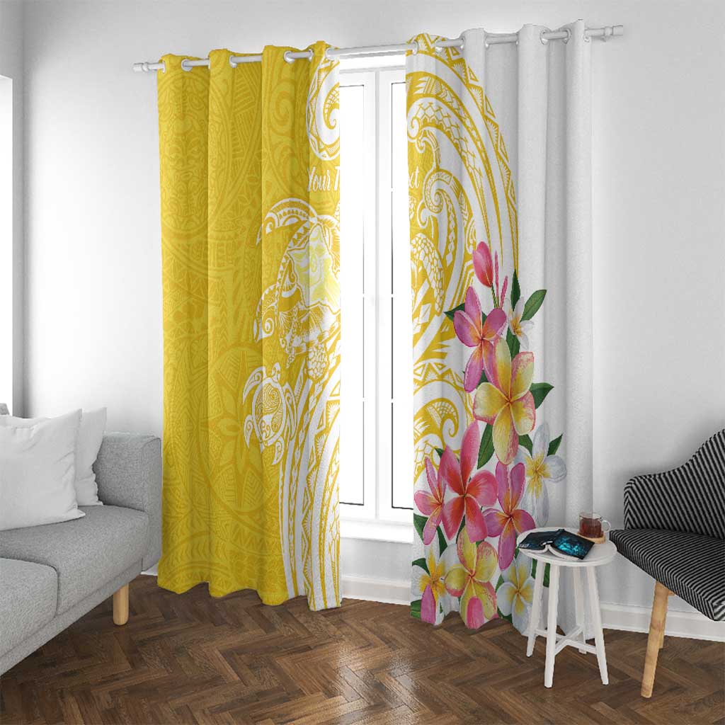 Aloha Oahu Island Personalized Window Curtain Yellow Dreamy Turtle