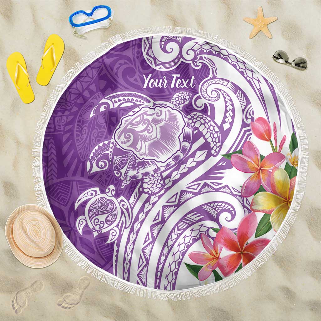 Aloha Kauai Island Personalized Beach Blanket Lilac Dreamy Turtle