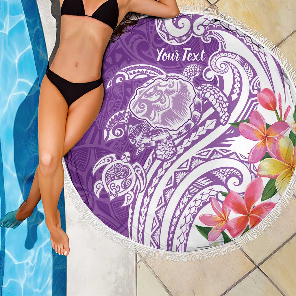 Aloha Kauai Island Personalized Beach Blanket Lilac Dreamy Turtle