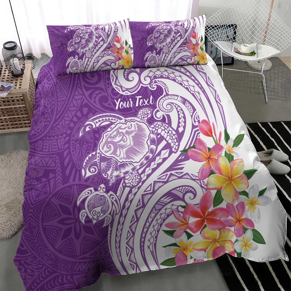 Aloha Kauai Island Personalized Bedding Set Lilac Dreamy Turtle