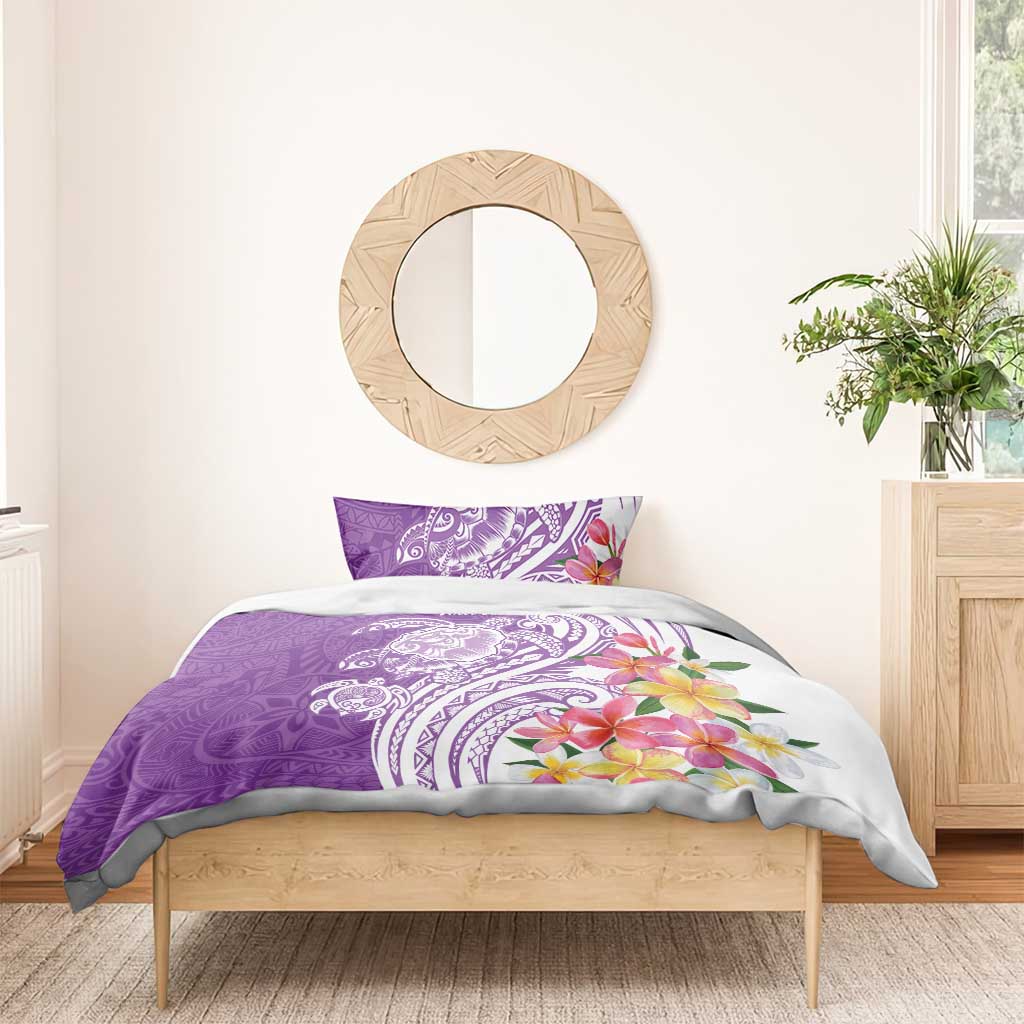 Aloha Kauai Island Personalized Bedding Set Lilac Dreamy Turtle