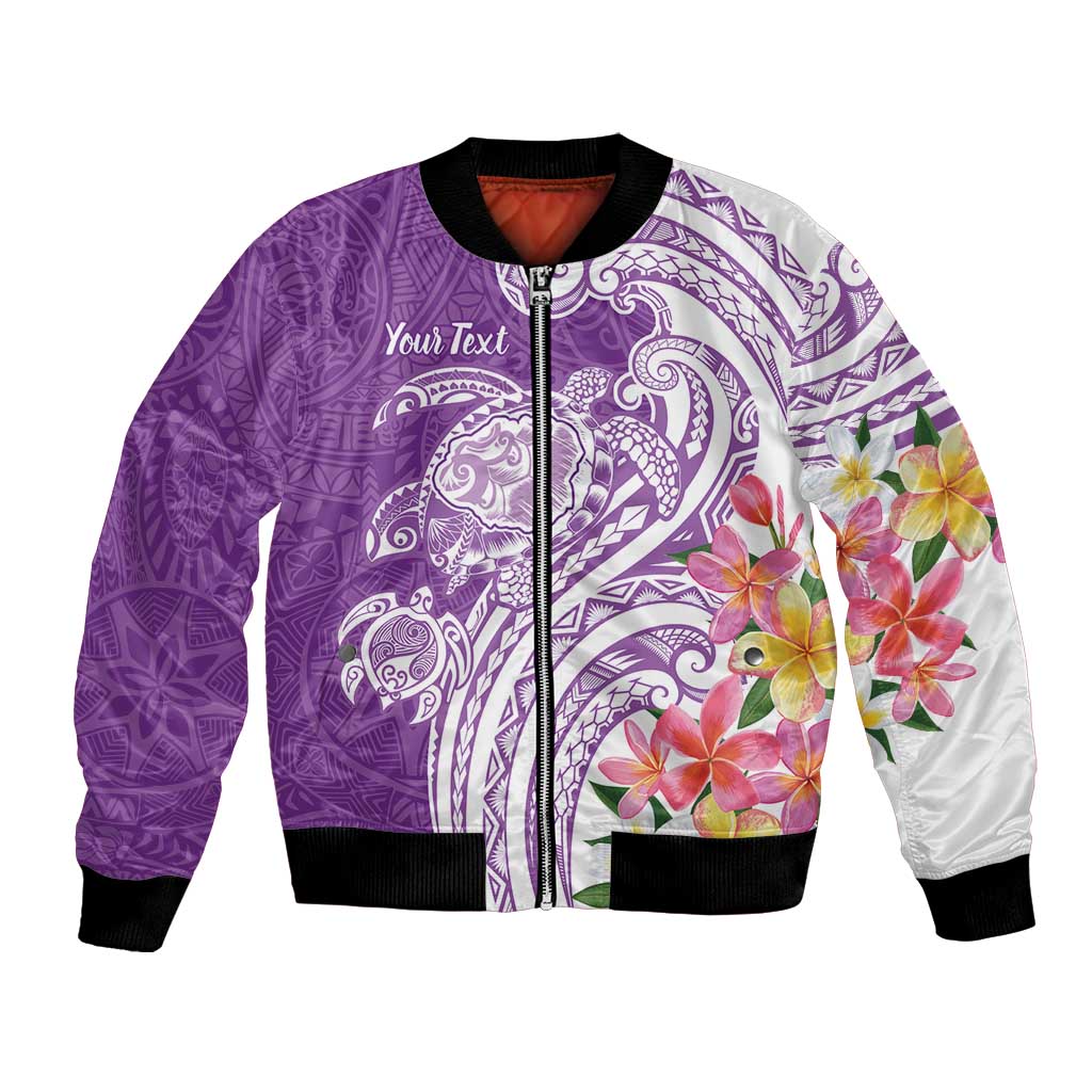 Aloha Kauai Island Personalized Bomber Jacket Lilac Dreamy Turtle
