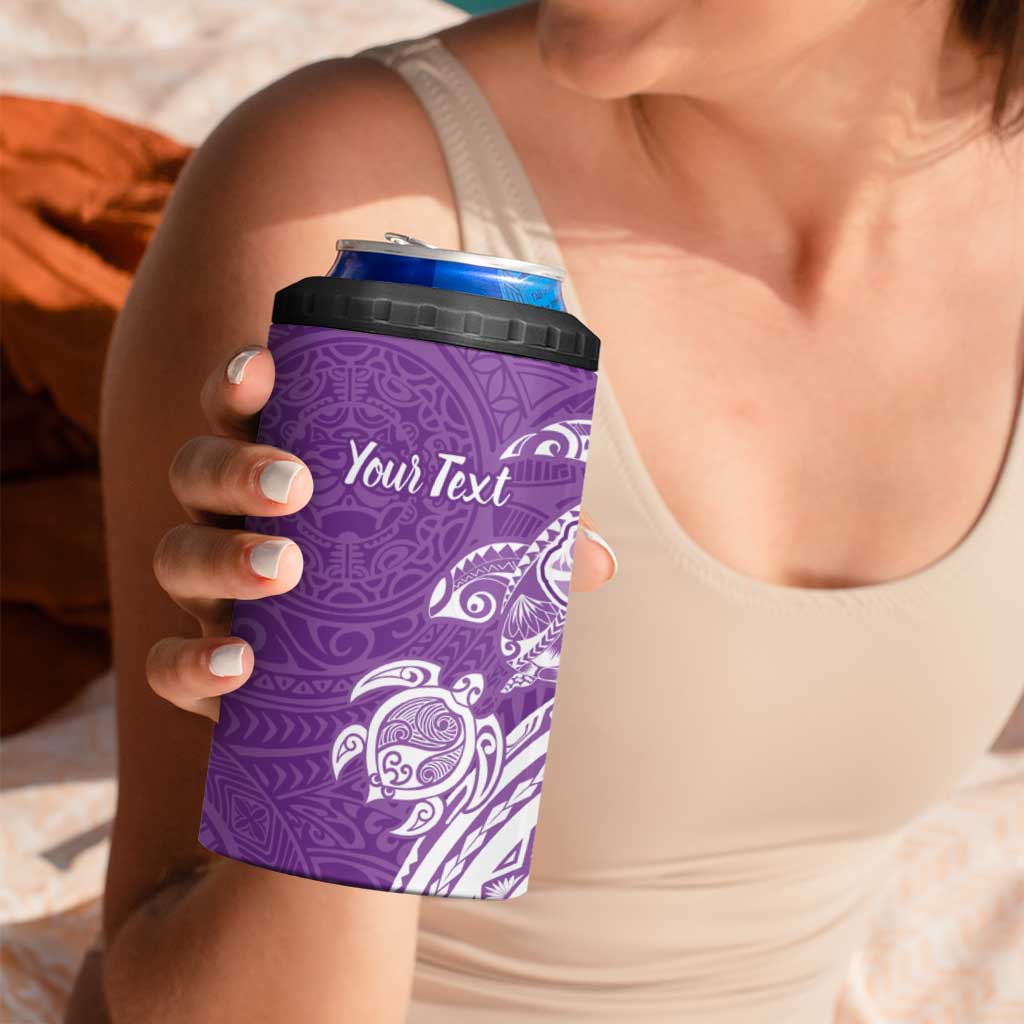 Aloha Kauai Island Personalized 4 in 1 Can Cooler Tumbler Lilac Dreamy Turtle