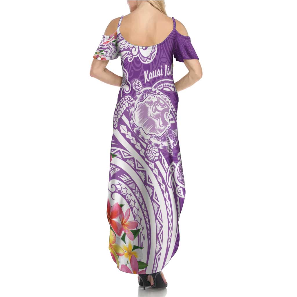 Aloha Kauai Island Personalized Family Matching Summer Maxi Dress and Hawaiian Shirt Lilac Dreamy Turtle