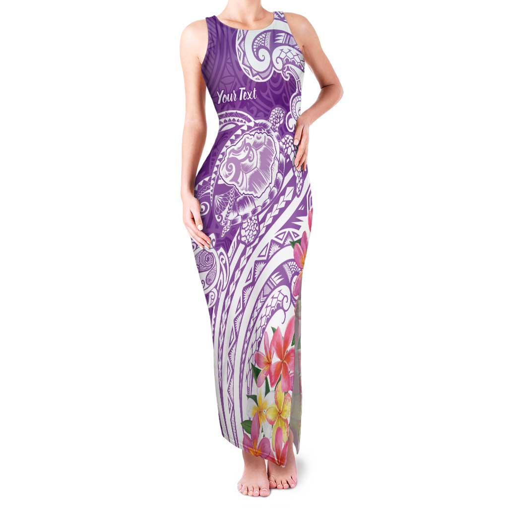 Aloha Kauai Island Personalized Family Matching Tank Maxi Dress and Hawaiian Shirt Lilac Dreamy Turtle