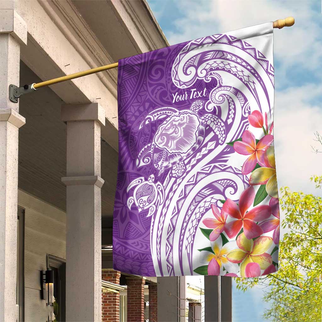 Aloha Kauai Island Personalized Garden Flag Lilac Dreamy Turtle