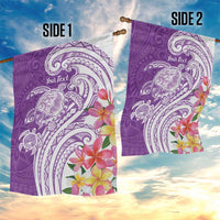 Aloha Kauai Island Personalized Garden Flag Lilac Dreamy Turtle