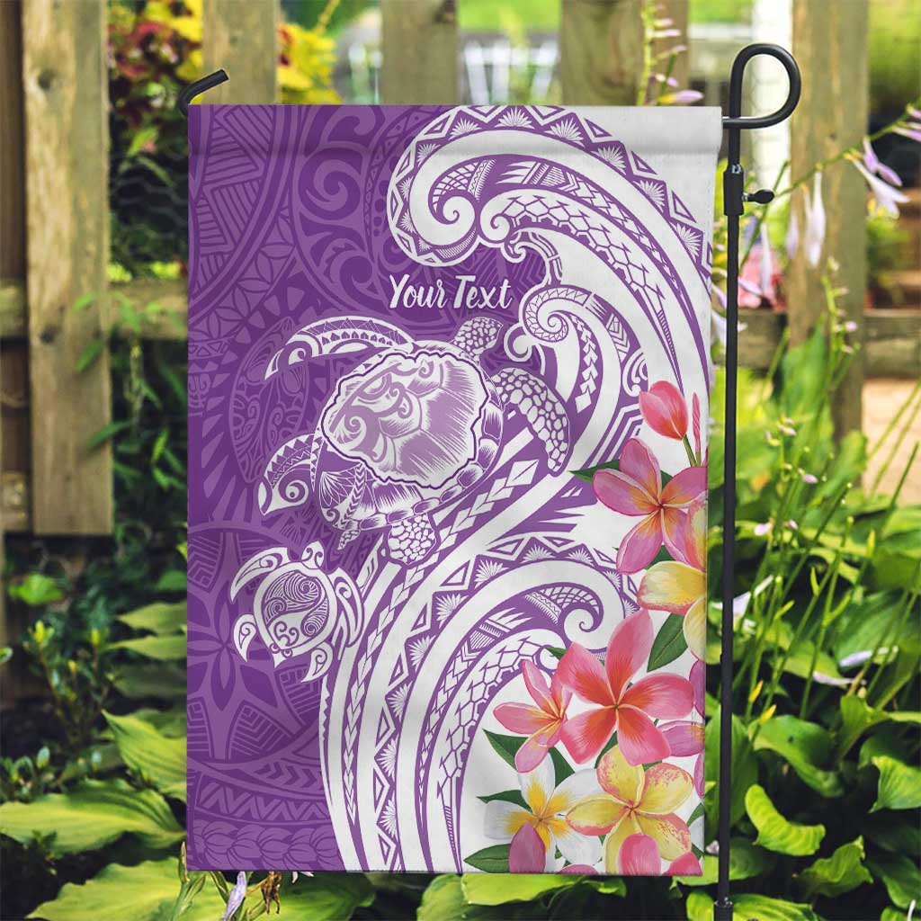 Aloha Kauai Island Personalized Garden Flag Lilac Dreamy Turtle