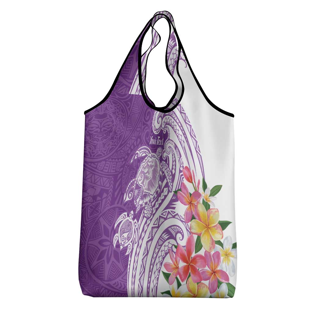 Aloha Kauai Island Personalized Grocery Bag Lilac Dreamy Turtle