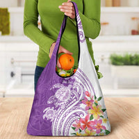 Aloha Kauai Island Personalized Grocery Bag Lilac Dreamy Turtle