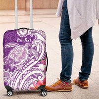 Aloha Kauai Island Personalized Luggage Cover Lilac Dreamy Turtle