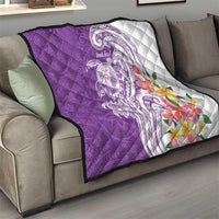Aloha Kauai Island Personalized Quilt Lilac Dreamy Turtle