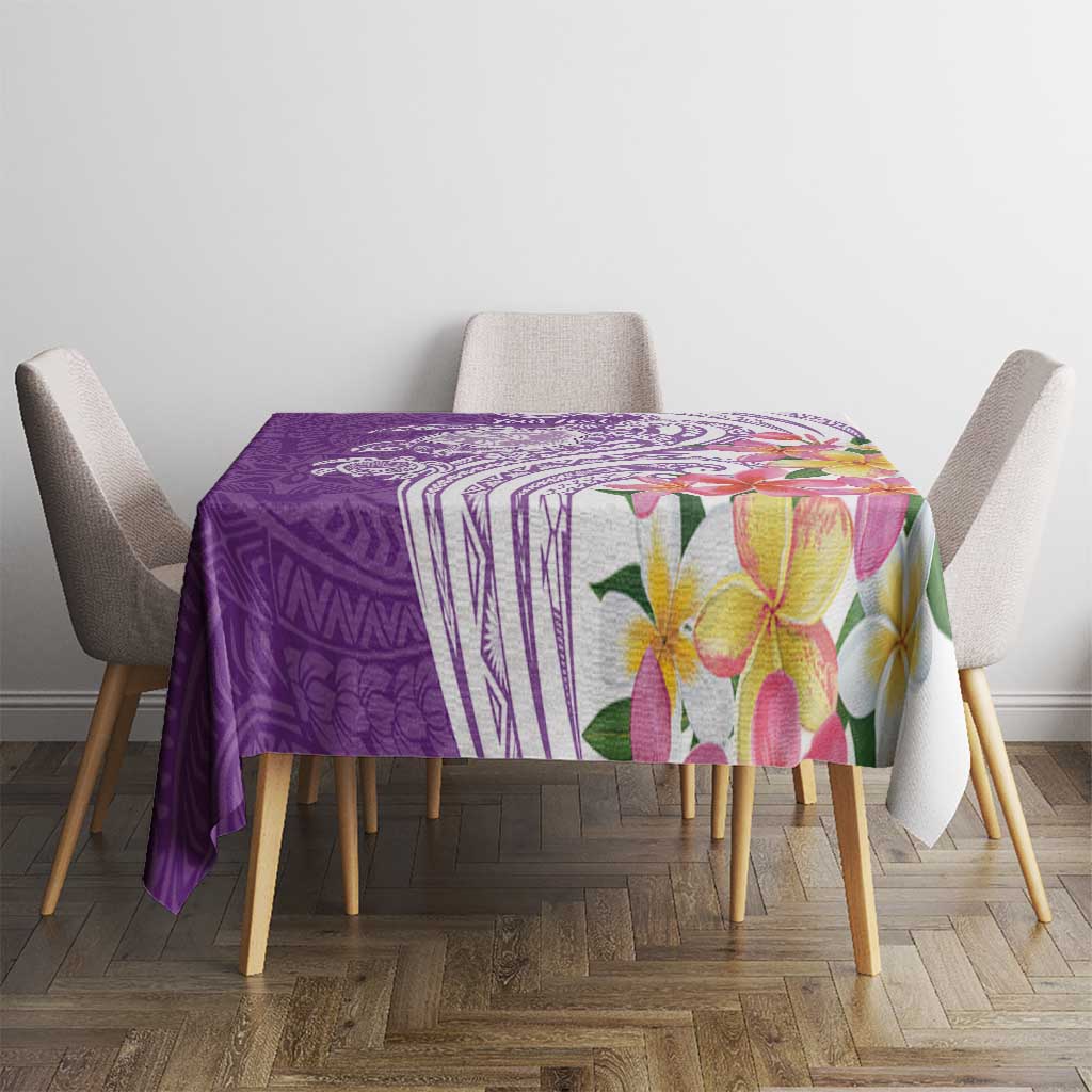 Aloha Kauai Island Personalized Tablecloth Lilac Dreamy Turtle