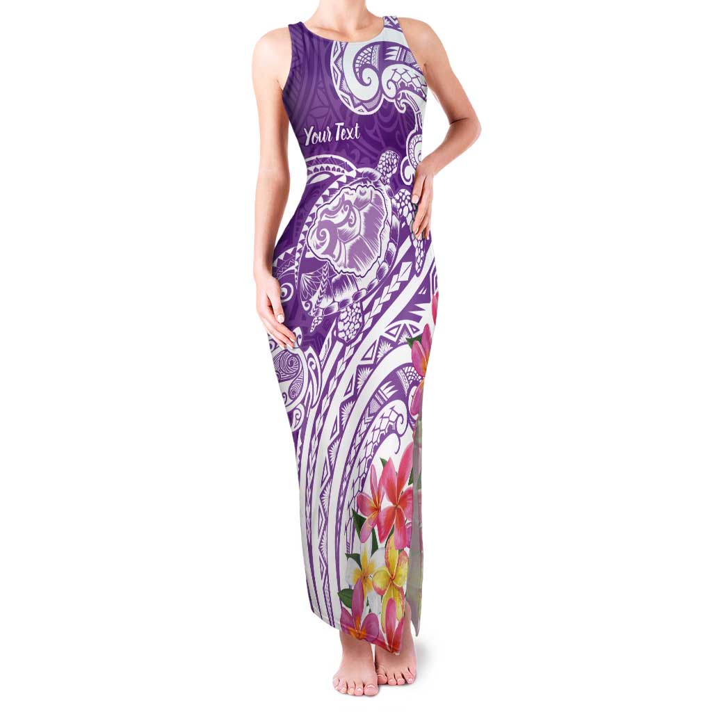 Aloha Kauai Island Personalized Tank Maxi Dress Lilac Dreamy Turtle LT7 Women Lilac - Polynesian Pride