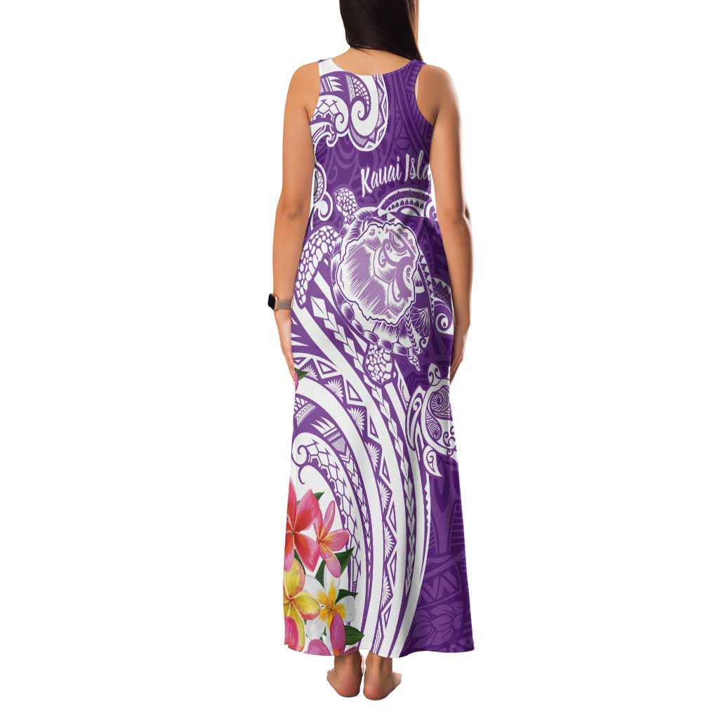 Aloha Kauai Island Personalized Tank Maxi Dress Lilac Dreamy Turtle