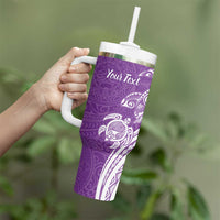 Aloha Kauai Island Personalized Tumbler With Handle Lilac Dreamy Turtle