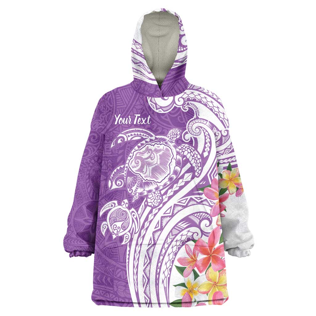 Aloha Kauai Island Personalized Wearable Blanket Hoodie Lilac Dreamy Turtle