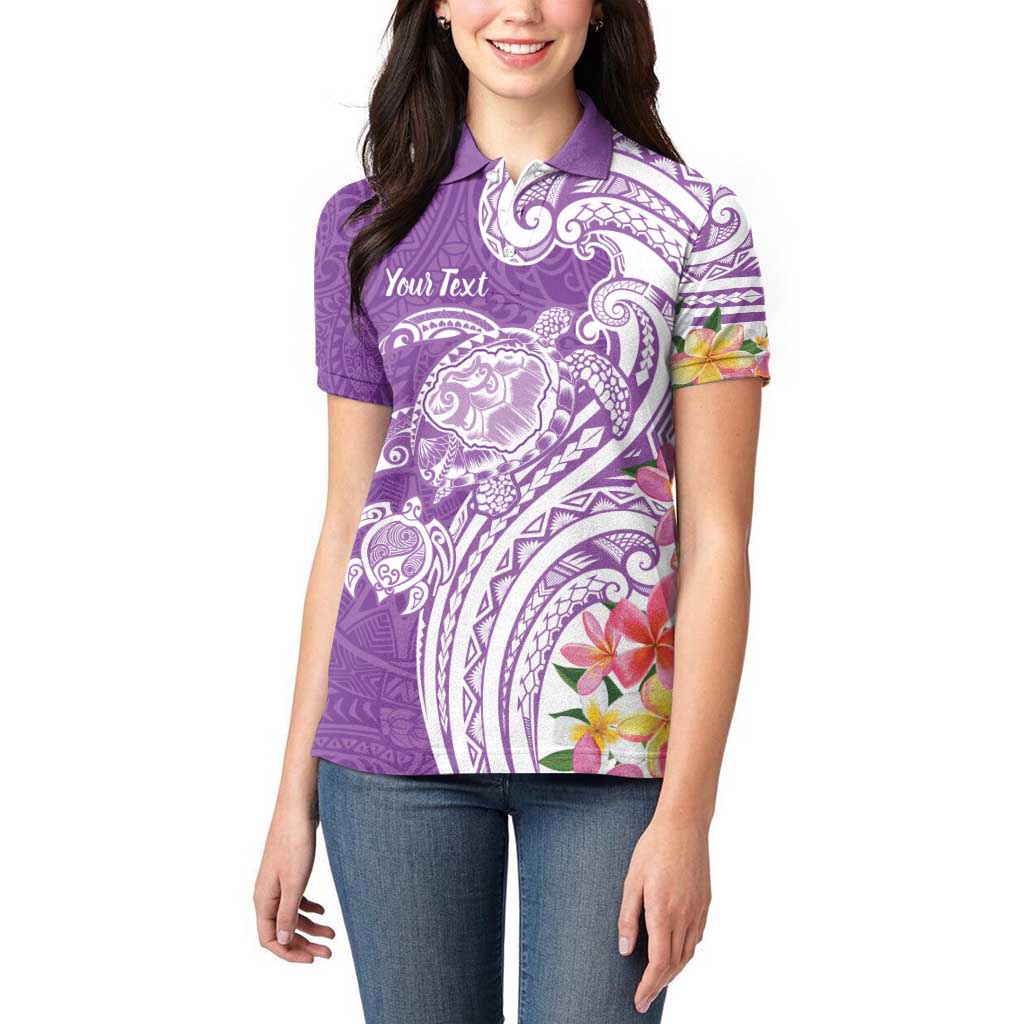 Aloha Kauai Island Personalized Women Polo Shirt Lilac Dreamy Turtle