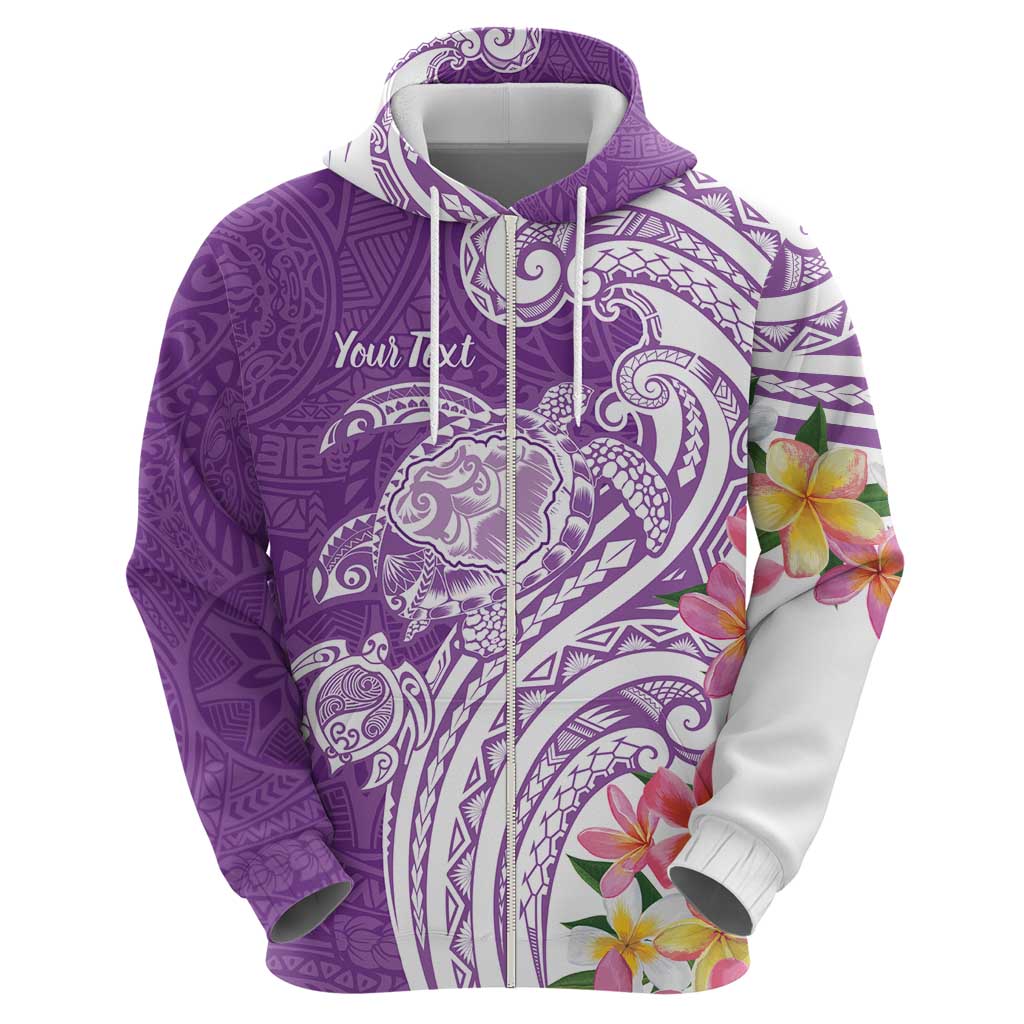 Aloha Kauai Island Personalized Zip Hoodie Lilac Dreamy Turtle