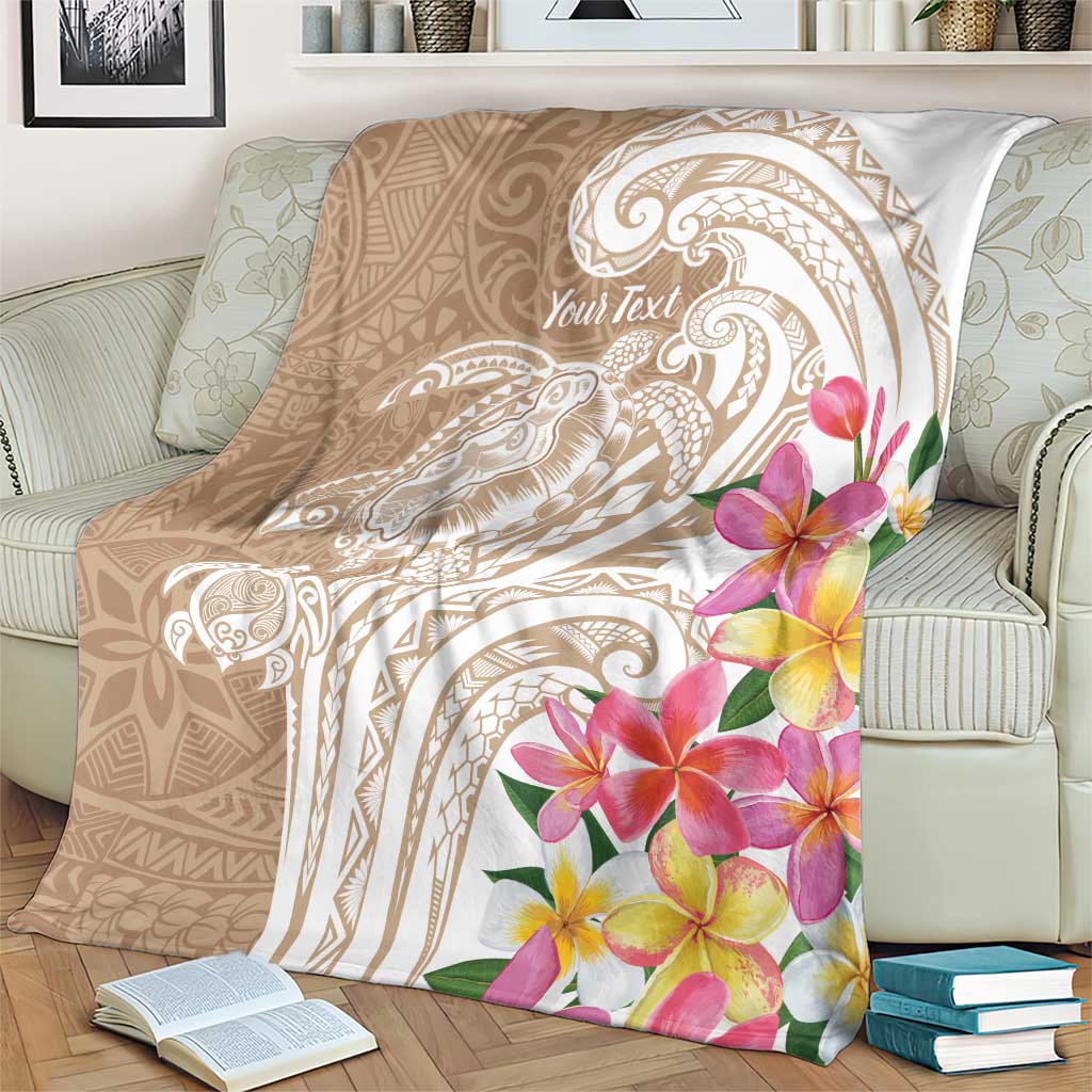 Aloha Ni’ihau Island Personalized Blanket Beige Dreamy Turtle
